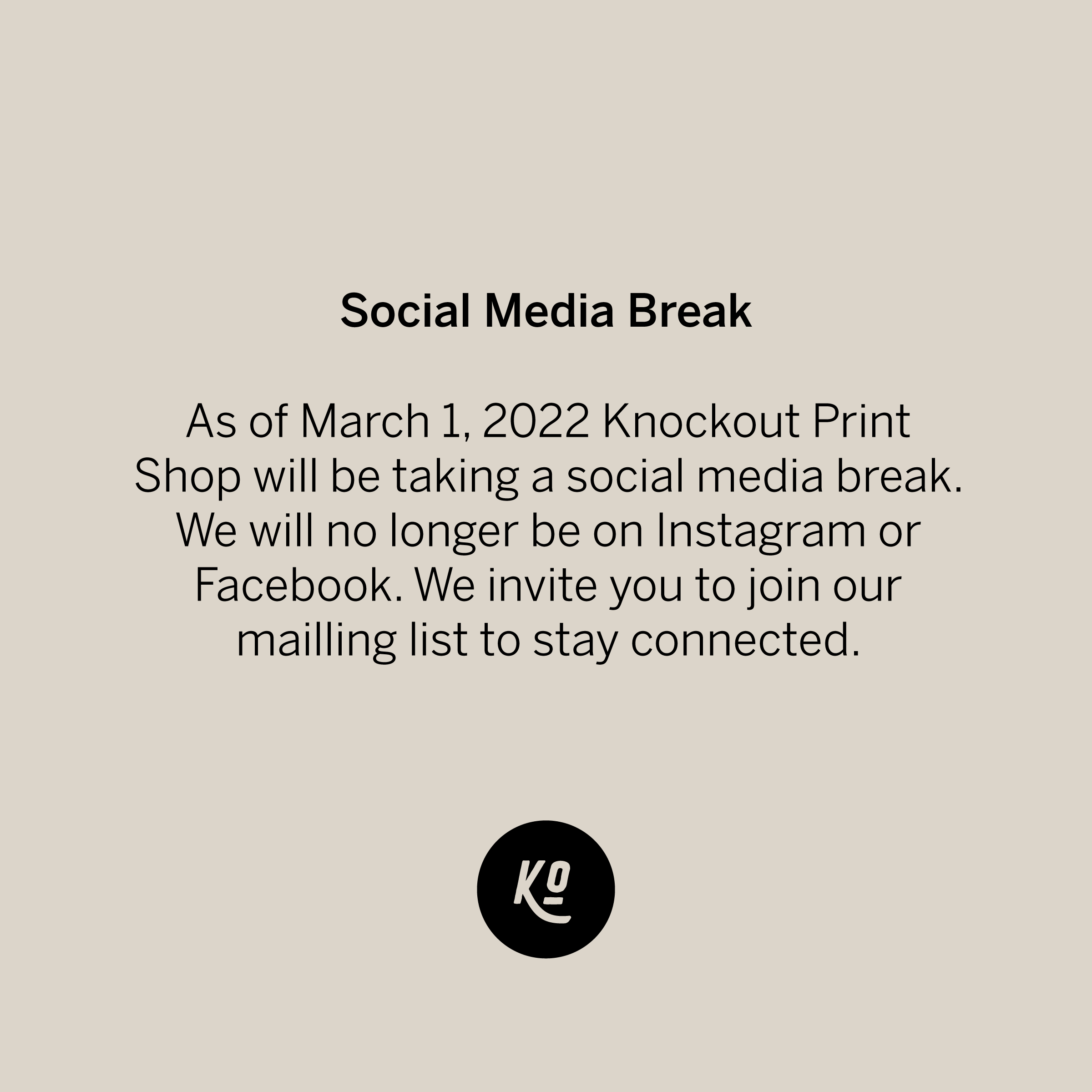 We are leaving social media