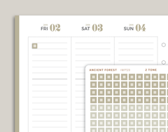 2 Tone Mini Checkbox Square Stickers for inkWELL Press Planners IWPS9