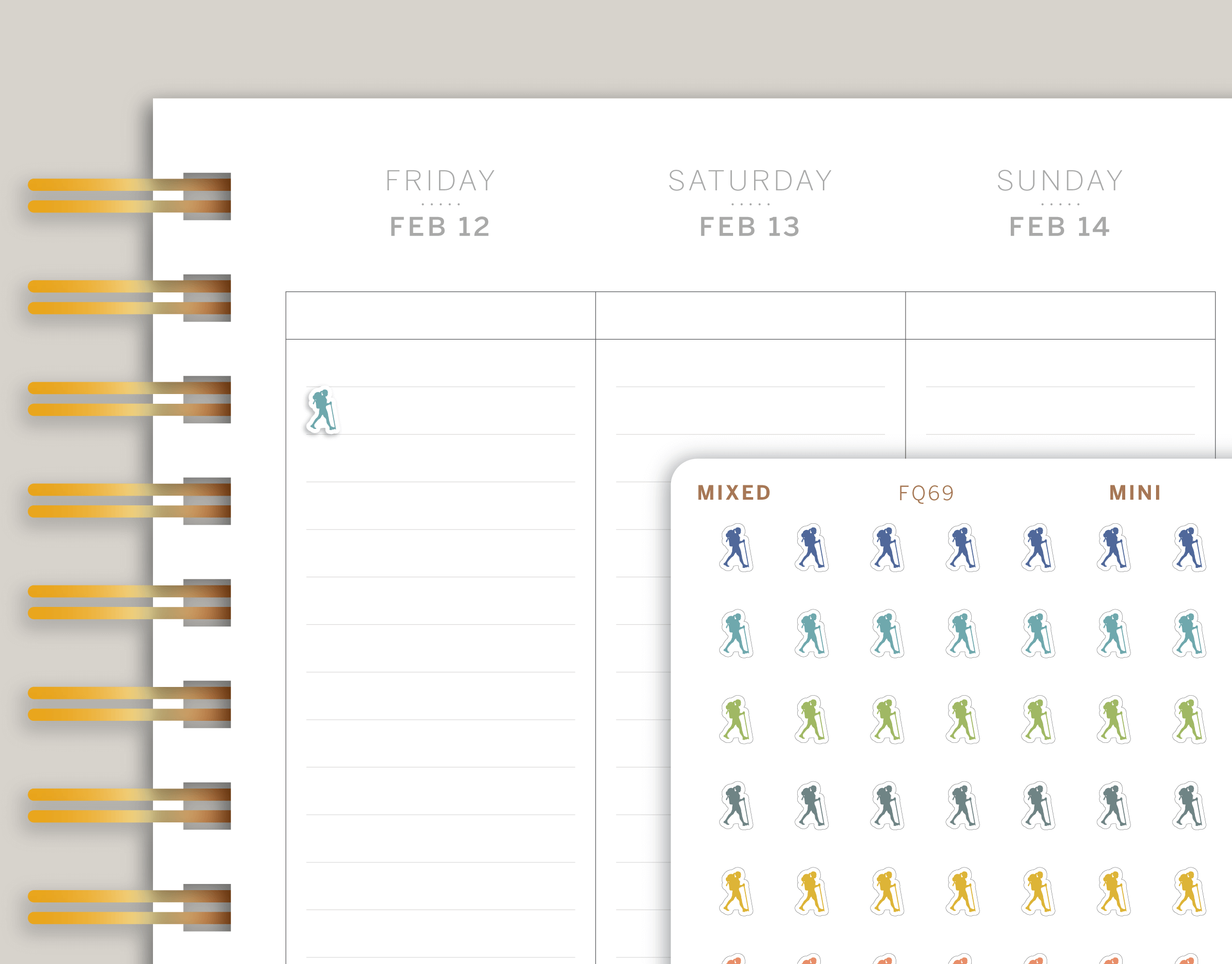 Hiking Planner Stickers FQ69