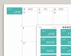 MONTH View Name Covers for Hobonichi Cousin HTM18