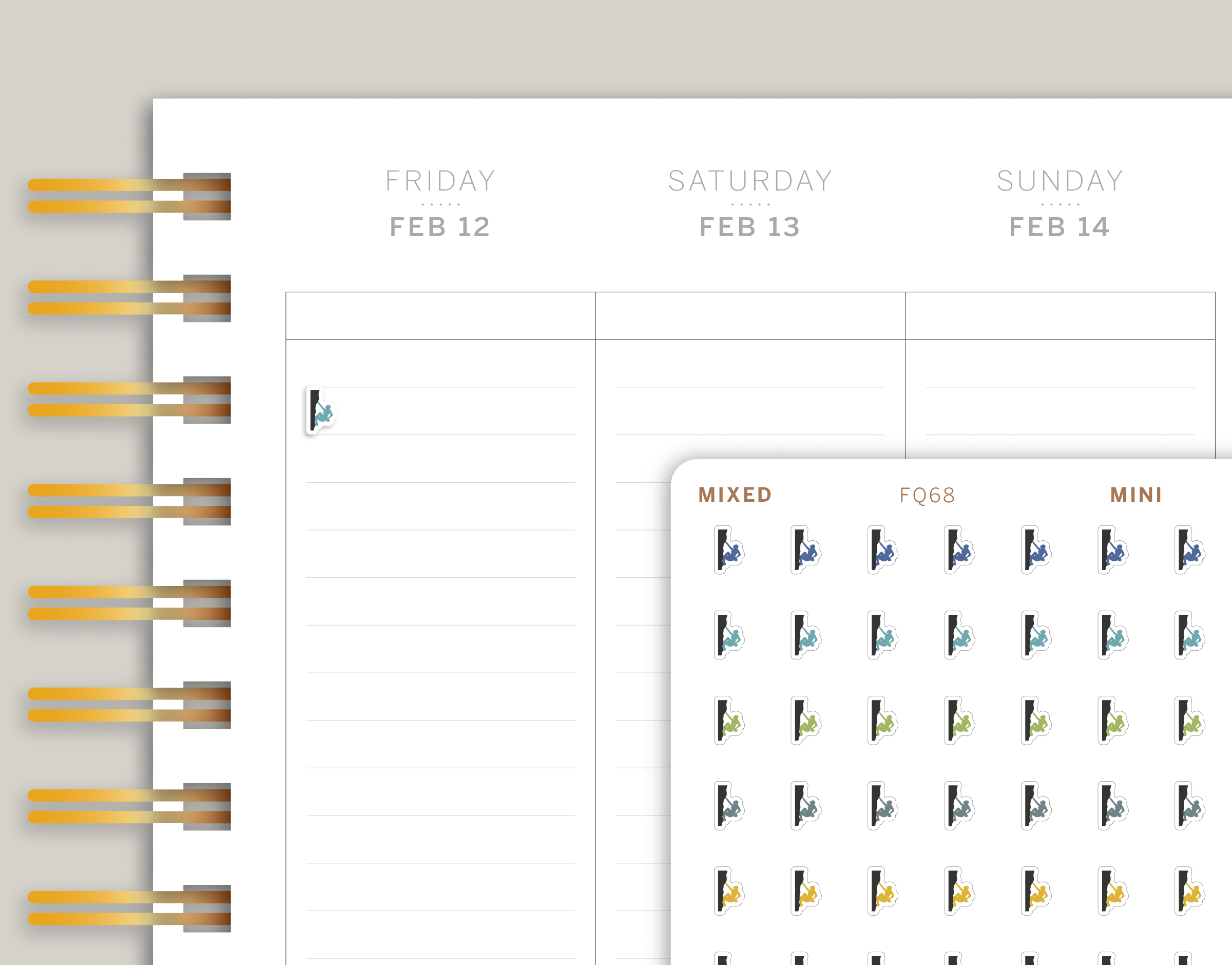 Rock Climbing Planner Stickers FQ68