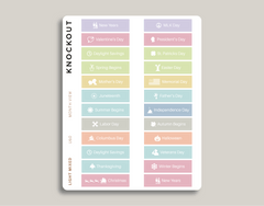 Federal Holiday & Notable Dates Monthly Planner Stickers for Daily MakseLife Planner U60