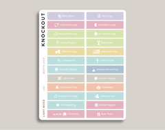 Federal Holiday & Notable Dates Monthly Planner Stickers for MakseLife Planner U61