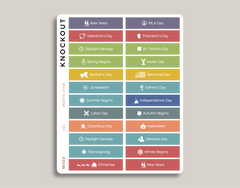 Federal Holiday & Notable Dates Monthly Planner Stickers for MakseLife Planner U61