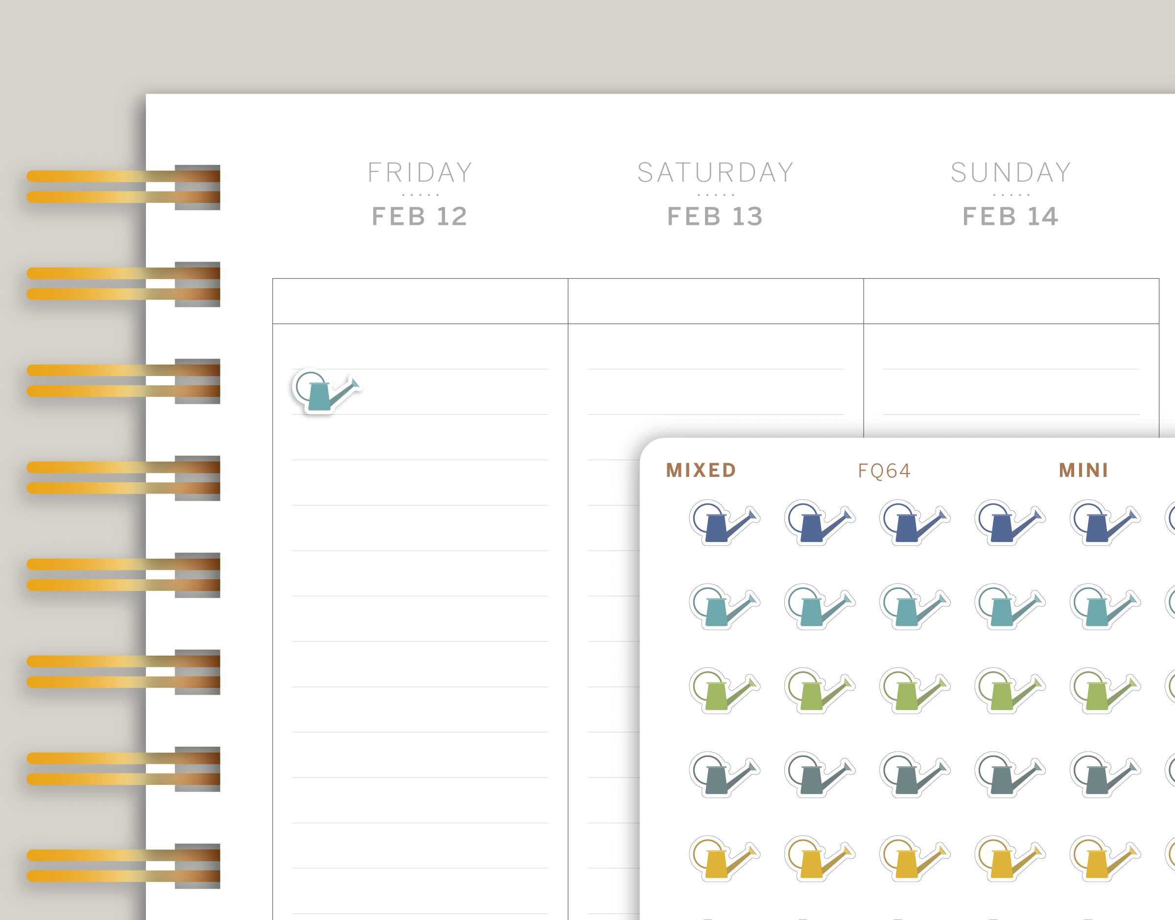 Water Plants & Gardening Planner Stickers FQ64