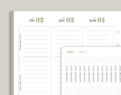 CUSTOM Text Dashed Line Cover Strips inkWELL Press Planners IWPL5C