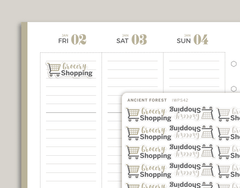 Grocery Shopping Icon Planner Stickers for inkWELL Press Planners IWPS42