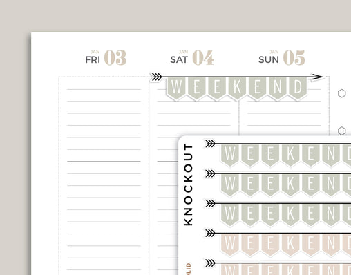 CLASSIC Weekend Banner Stickers for inkWELL Press Planners IWPS10