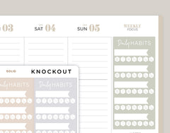 5 Habit Tracker Planner Stickers for inkWELL Press Planners IWPL25