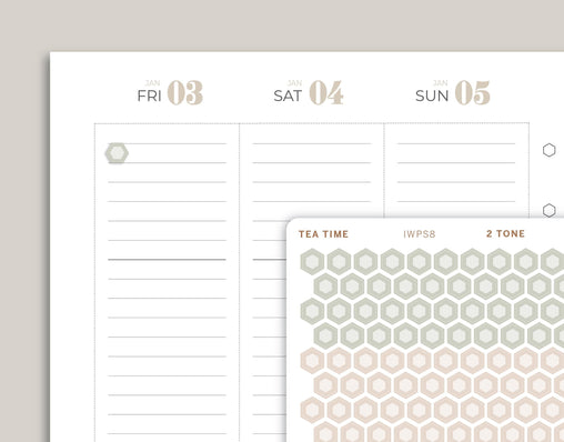 Mini Hexagons Stickers for inkWELL Press Planners IWPS8