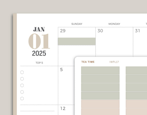 Monthly Label Planner Stickers for inkWELL Press Planners IWPL17