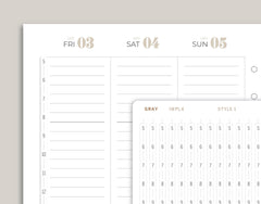 Time Strip Planner Stickers for inkWELL Press Planners IWPL4