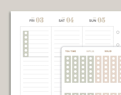 6 Hexagon Checklist Planner Stickers for inkWELL Press Planners IWPL16