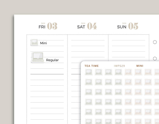 Laptop Planner Sticker for inkWELL Press Planners IWPS29