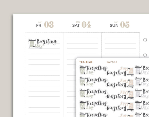 Recycling Day Icon Planner Sticker for inkWELL Press Planners IWPS43