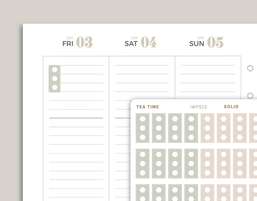 3 Hexagon Checklist Planner Stickers for inkWELL Press Planners IWPS13