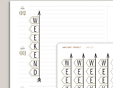 Outlined FLEX Weekend Banner Stickers for inkWELL Press Planners IWPL23