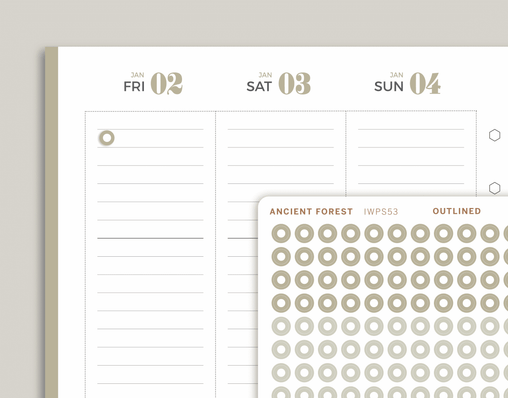 Outlined Mini Circle Stickers for inkWELL Press Planners IWPS53