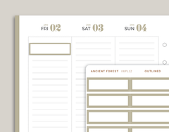 Outlined Quarter Box Stickers for inkWELL Press Planners IWPL12