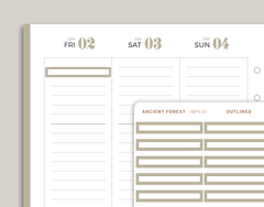 Outlined Single Line Box Stickers for inkWELL Press Planners IWPL10
