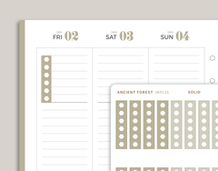 Solid 6 Hexagon Checklist Planner Stickers for inkWELL Press Planners IWPL16