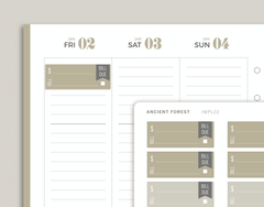 Solid Bill Due Label Planner Stickers for inkWELL Press Planners IWPL22