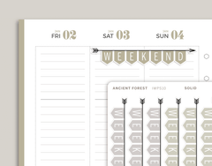 Solid CLASSIC Weekend Banner Stickers for inkWELL Press Planners IWPS10