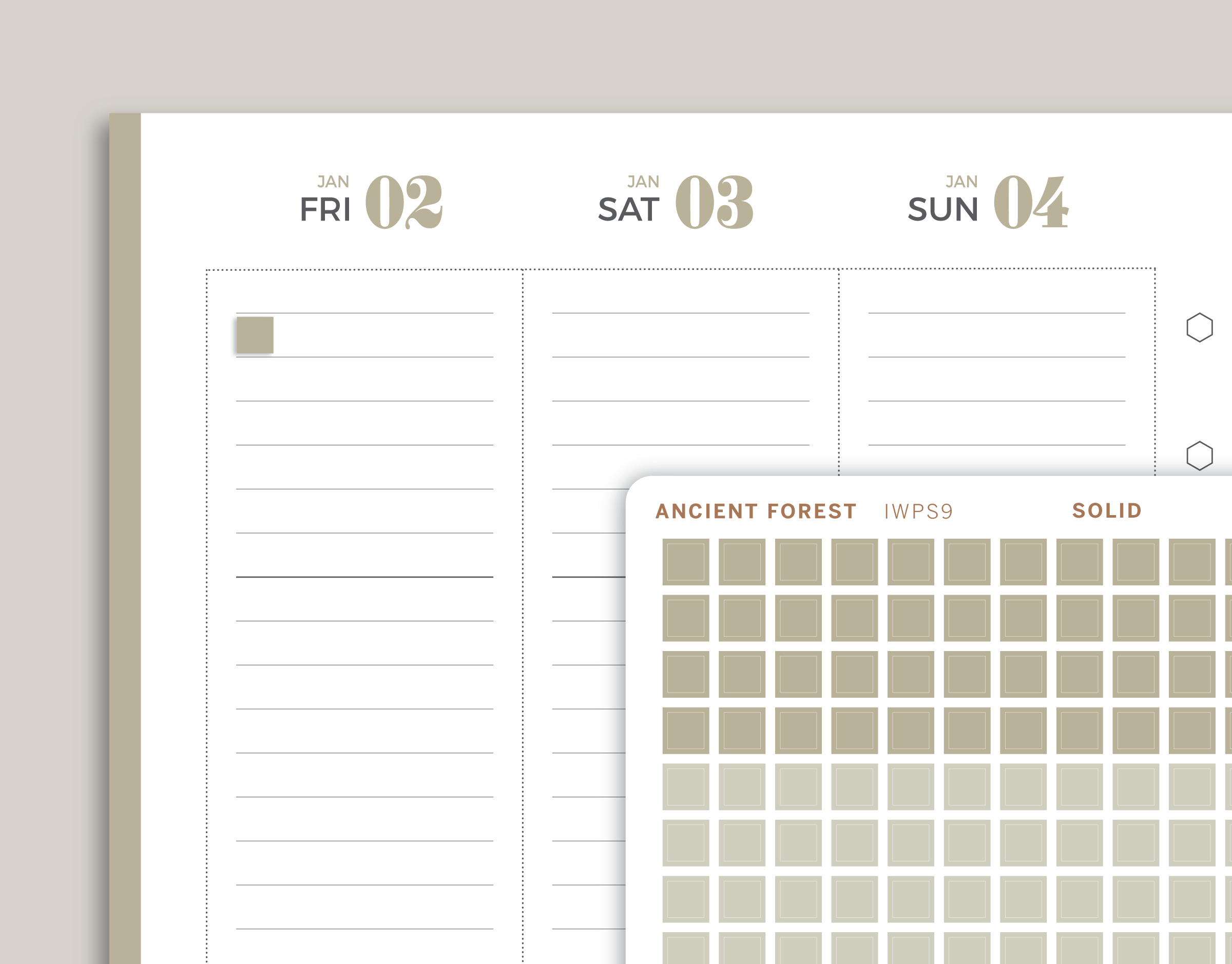 Solid Mini Checkbox Square Stickers for inkWELL Press Planners IWPS9