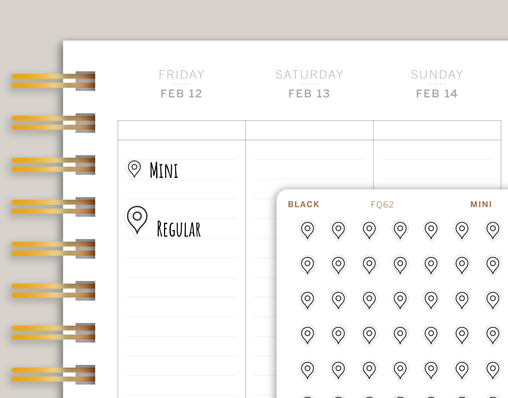 Transparent Location Pin Icon Planner Stickers FQ62