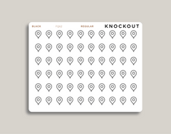 Transparent Location Pin Icon Planner Stickers FQ62
