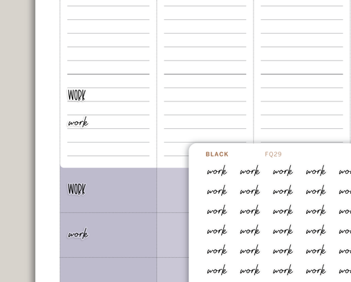 Transparent Work Planner Sticker FQ29