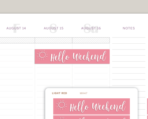 Hello Weekend Header Stickers for MakseLife Planner MH47