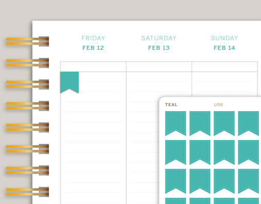 Vertical Flag Planner Stickers for MakseLife Planner cover