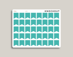 Vertical Flag Planner Stickers for MakseLife Planner teal