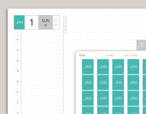 DAY View Month Name Covers for Hobonichi Cousin HTM21