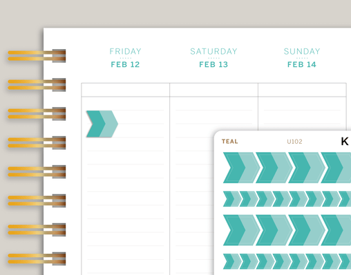Double Arrow Planner Stickers for MakseLife Planner cover