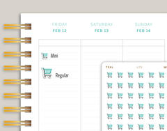 Grocery cart icon sticker makselife planner cover