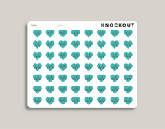 Heart Rate Planner Stickers for MakseLife Planner teal