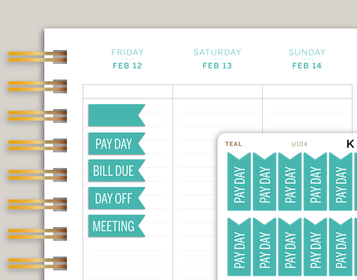 Horizontal Flag Planner Sticker for MakseLife Planner cover