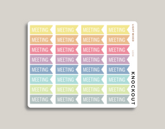 meeting Horizontal Flag Planner Sticker for MakseLife Planner light mixed