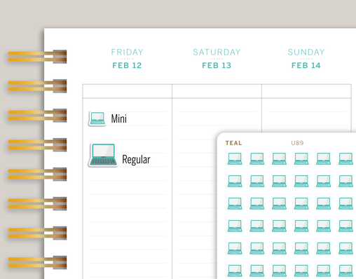 Laptop Computer Icon Planner Stickers for MakseLife Planner cover