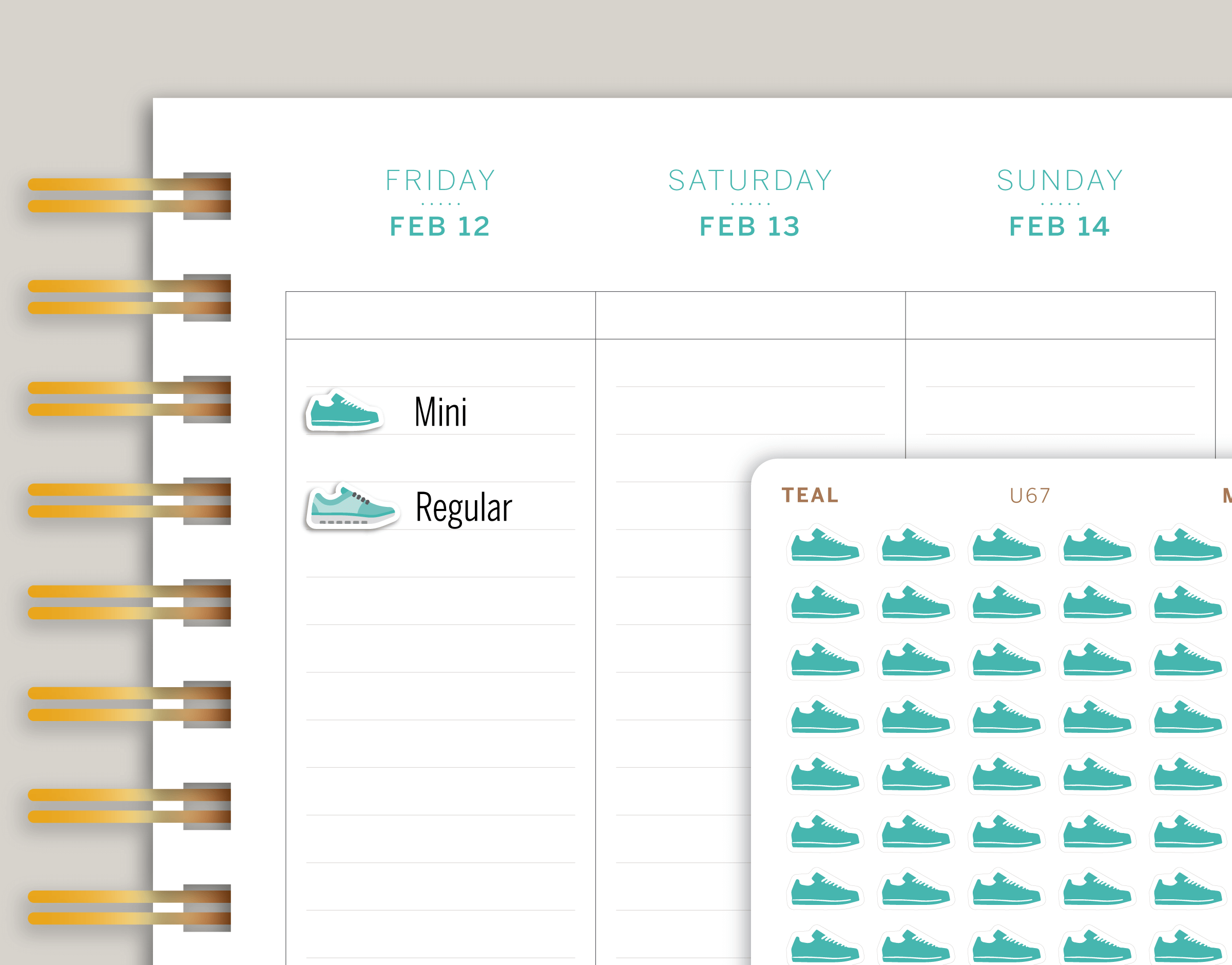 shoe icon sticker makselife planners cover