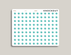 Pet Paw Icon Stickers for MakseLife Planner mini teal
