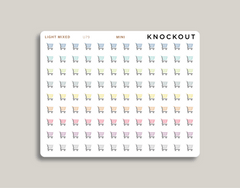 Grocery cart icon sticker makselife planner mini light mixed