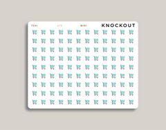 Grocery cart icon sticker makselife planner mini teal