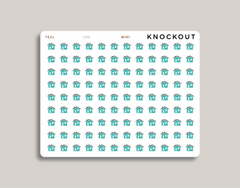 Home Icon Stickers for MakseLife Planner mini teal