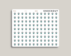 Kettlebell Icon Sticker Makselife Planner mini teal