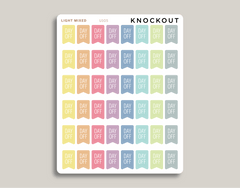 day off Mini Vertical Flag Planner Stickers for MakseLife Planner  light mixed