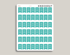 pay day Mini Vertical Flag Planner Stickers for MakseLife Planner  teal