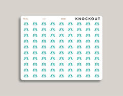 Yoga Lotus Icon Planner Stickers for MakseLife Planner mini teal